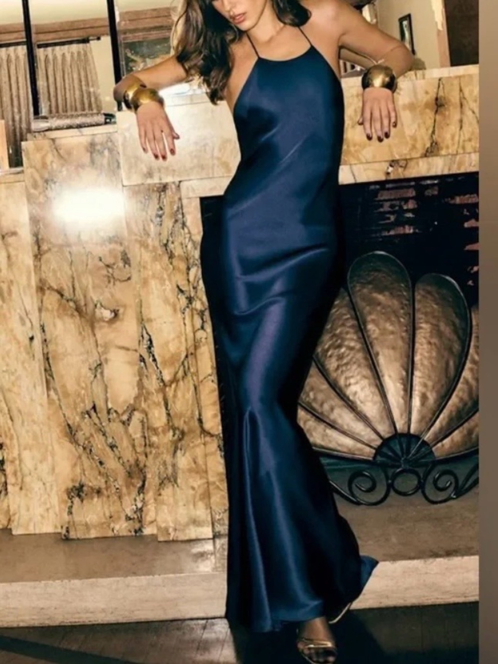 Reformation Jeany Silk Dress In Navy, NWOT, NEVER WORN, NO FLAWS.